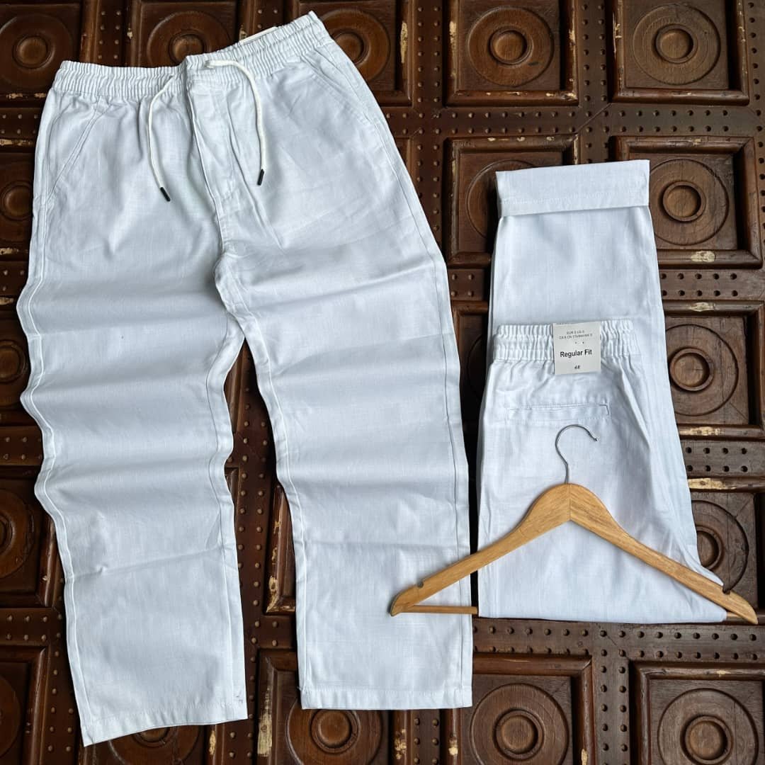 men’s white linen pants,