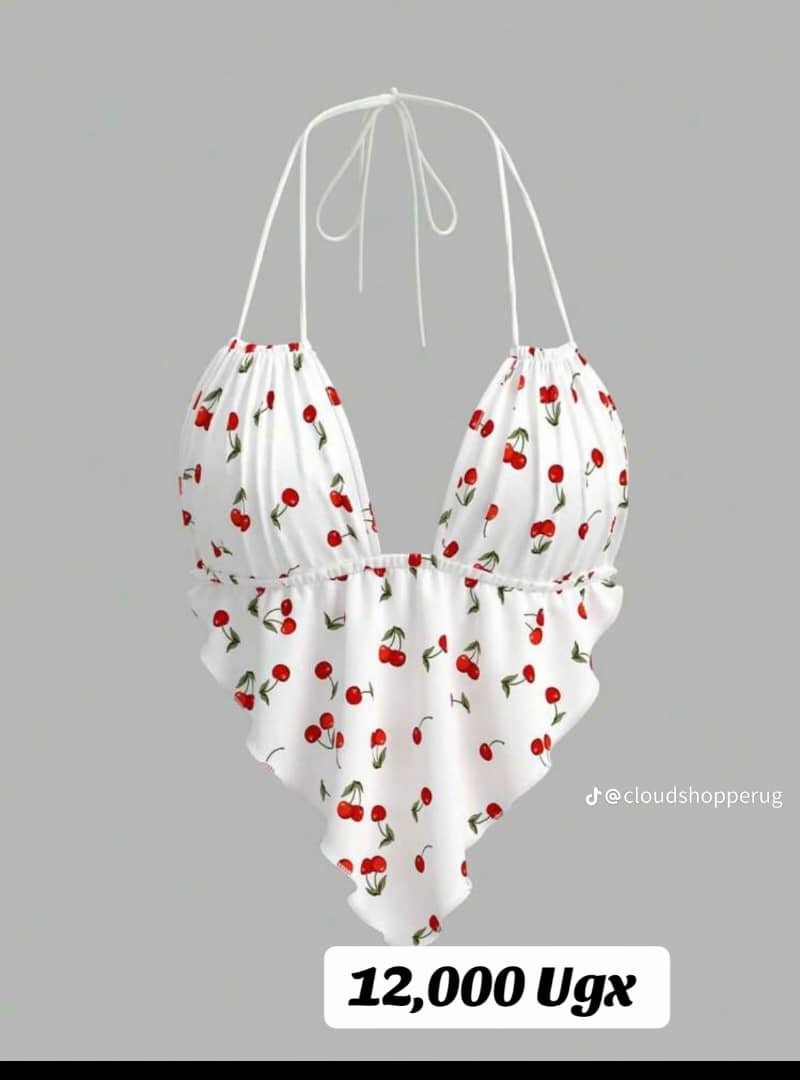 SHEIN ICON Women’s Cherry Printed Halterneck Tank Top