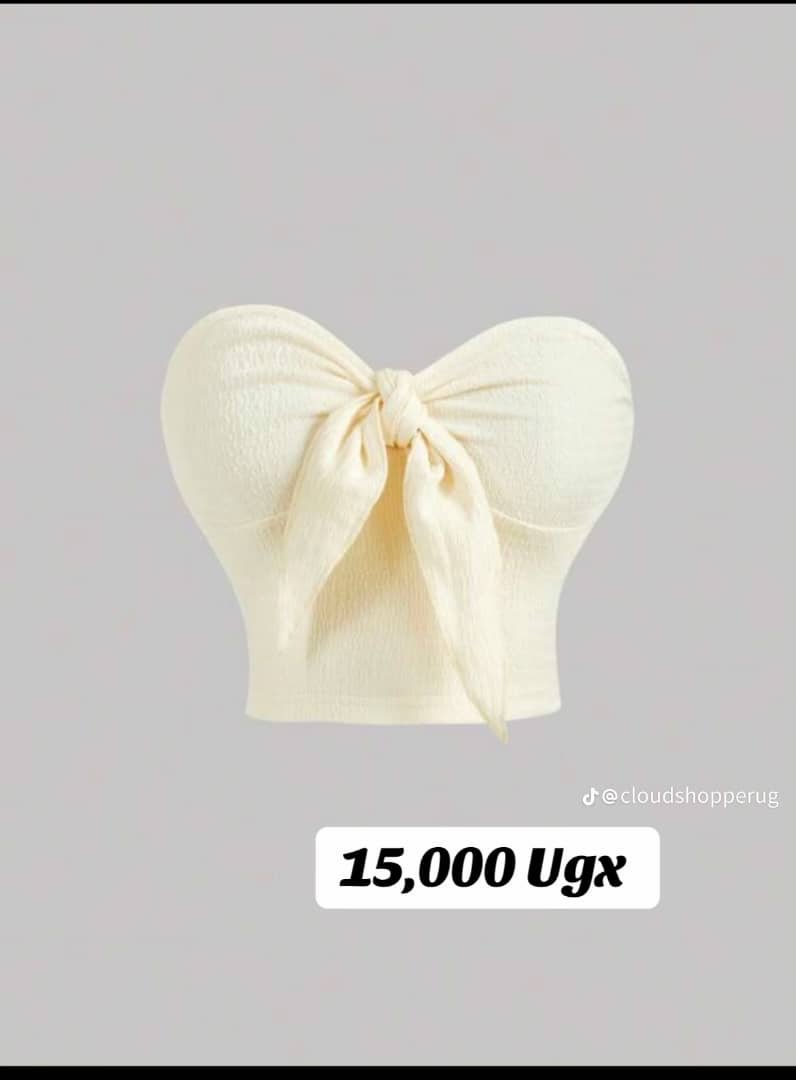 SHEIN MOD Twist Front Ribbed Knit Tube Top