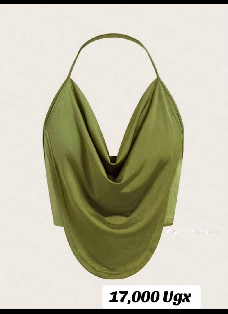 Women’s Draped Backless Halter Top