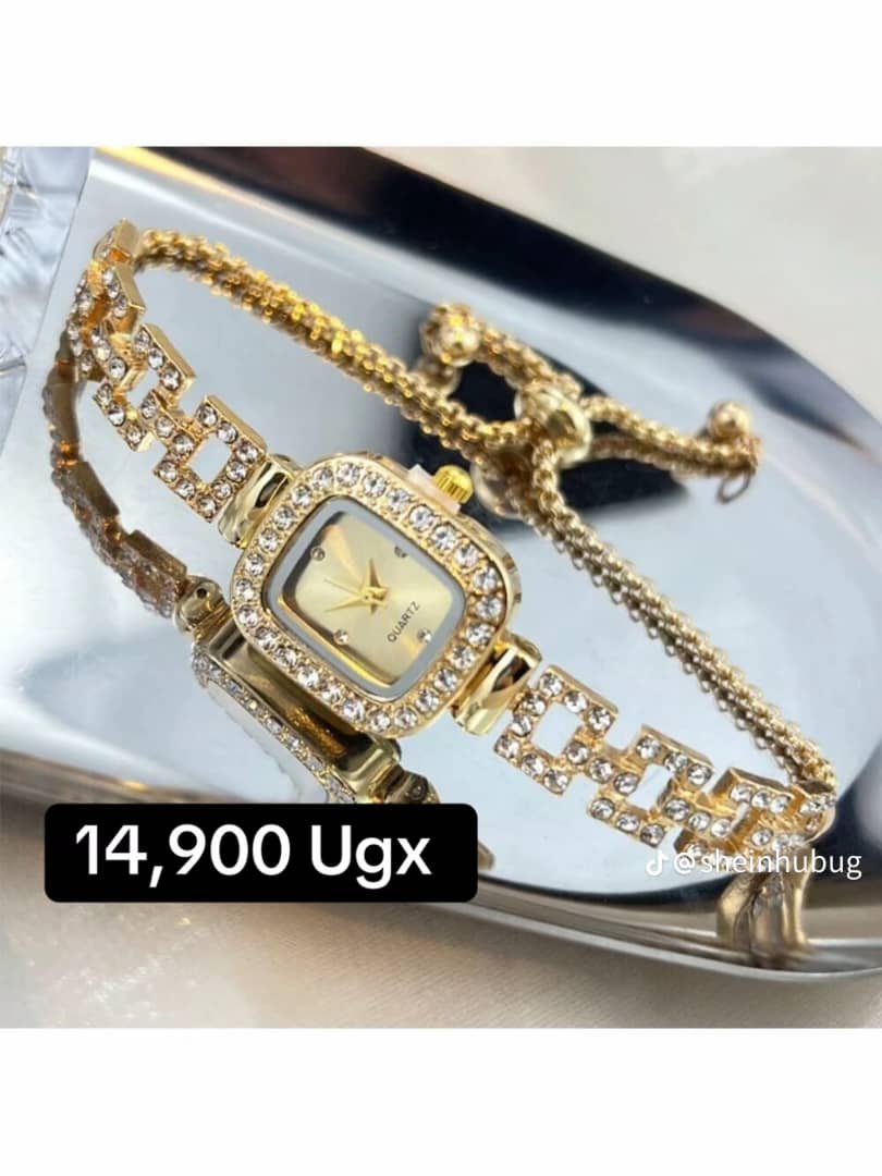 gold-toned bracelet watch