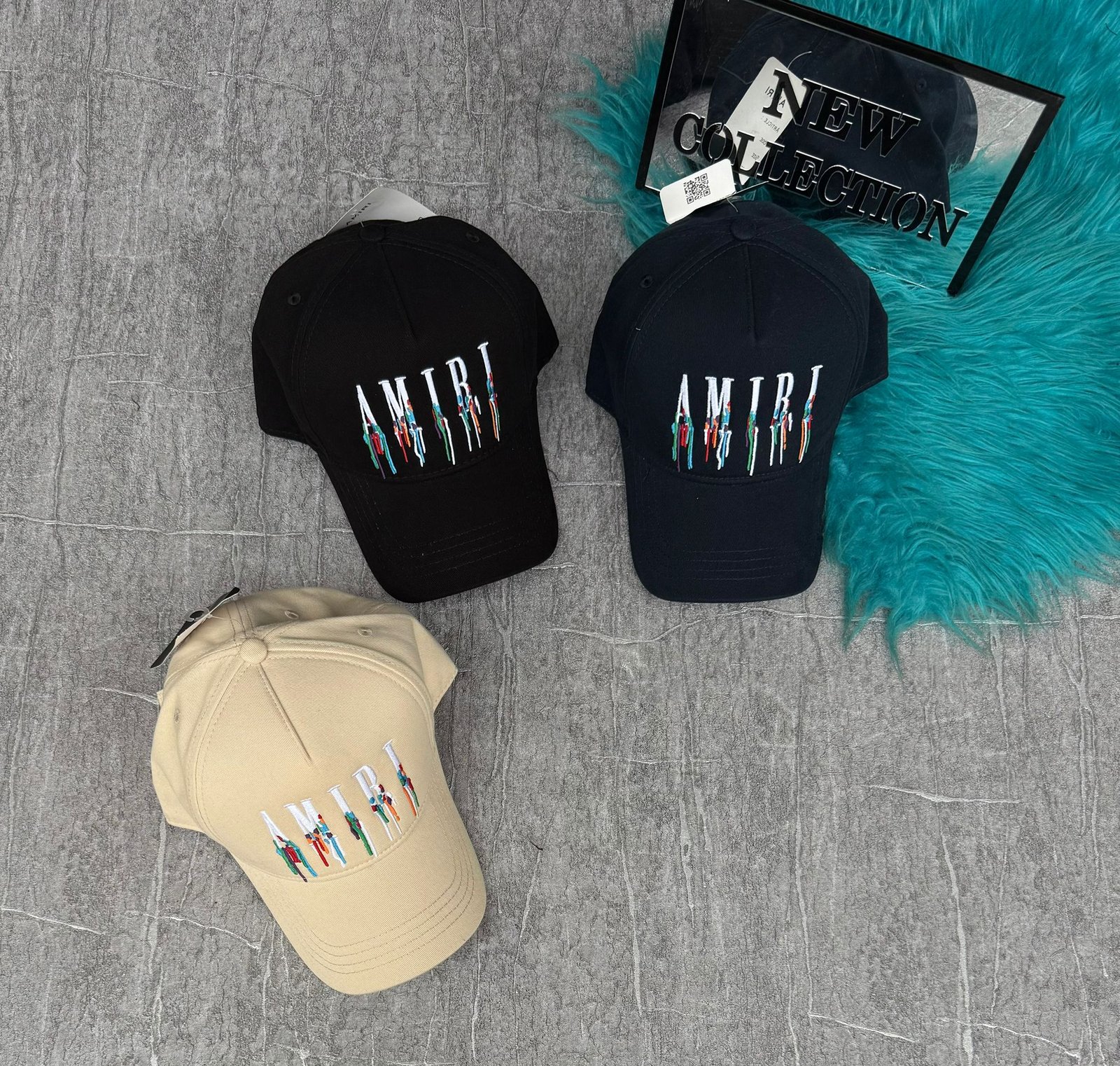 Amiri Paint Drip Core Logo Trucker Caps