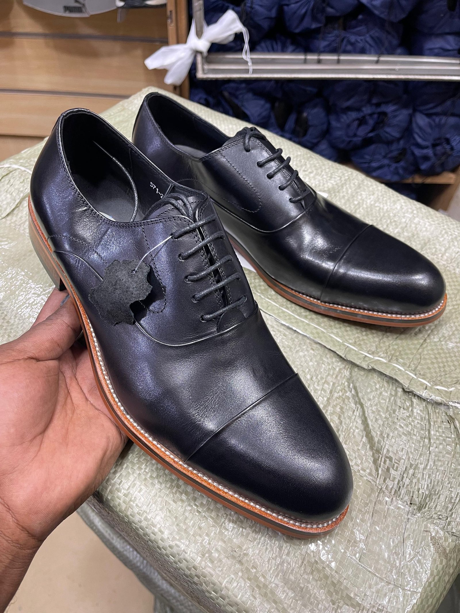 black lace-up dress shoes