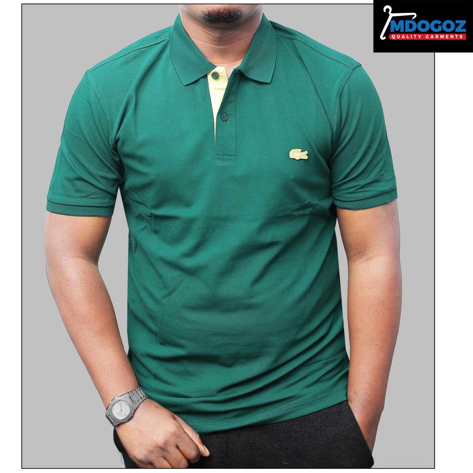 MDOGOZ Men’s Two-Tone Polo Shirt