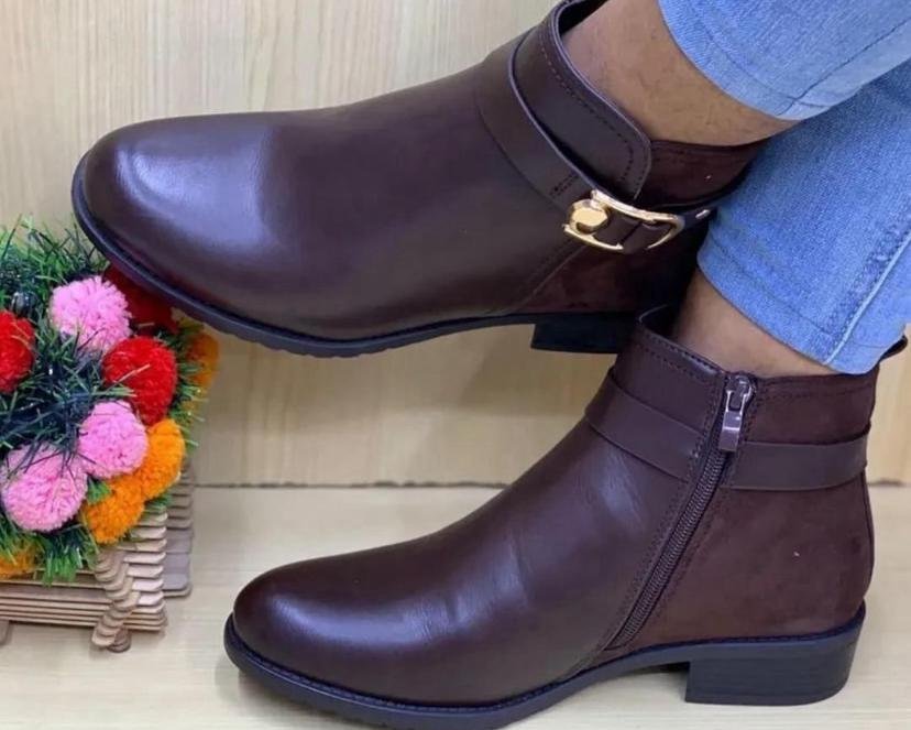 MAROON ANKLE BOOTS