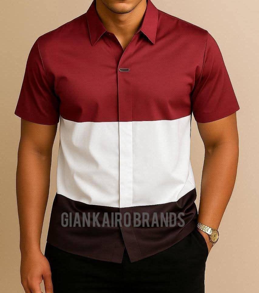 GIANKAIRO BRANDS Men’s Color-Block Polo Shirt