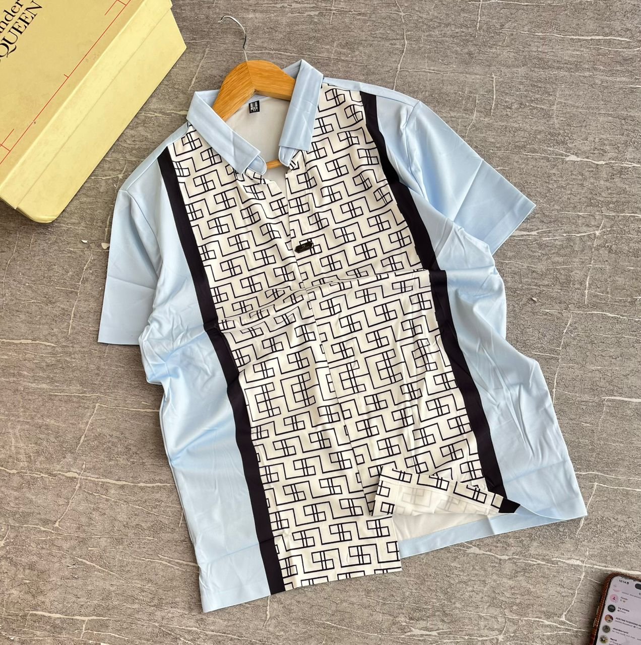 Men’s Geometric Print Polo Shirt