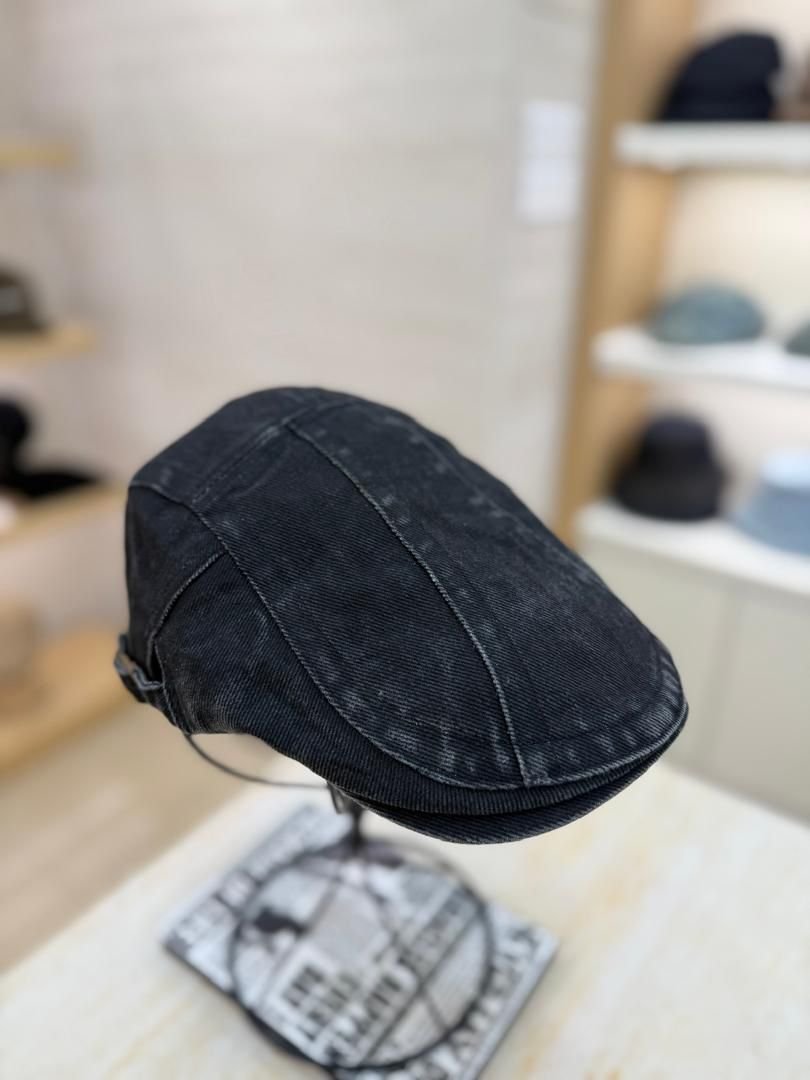 Men’s Washed Dark Gray Newsboy Cap