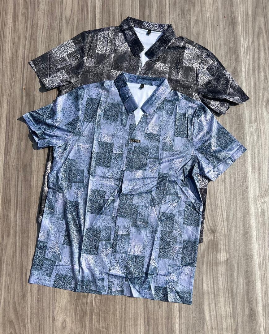 Men’s Geometric Pattern Short-Sleeve Polo Shirts