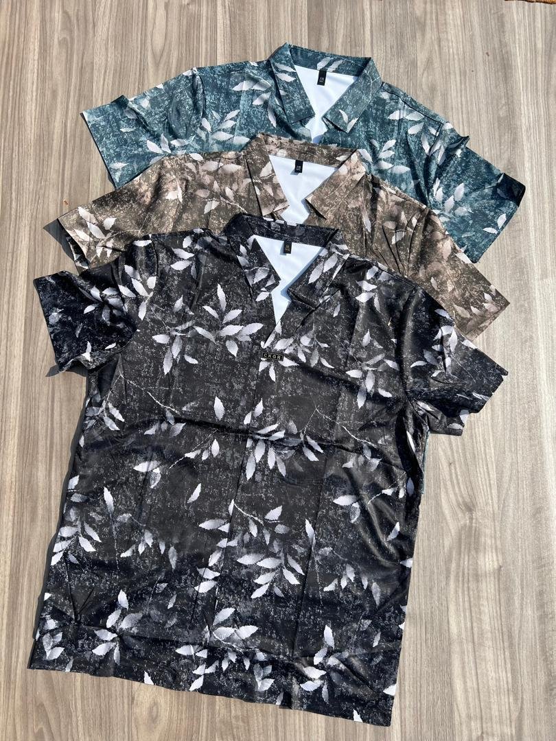 Men’s Abstract Leaf Print Polo Shirt Collection