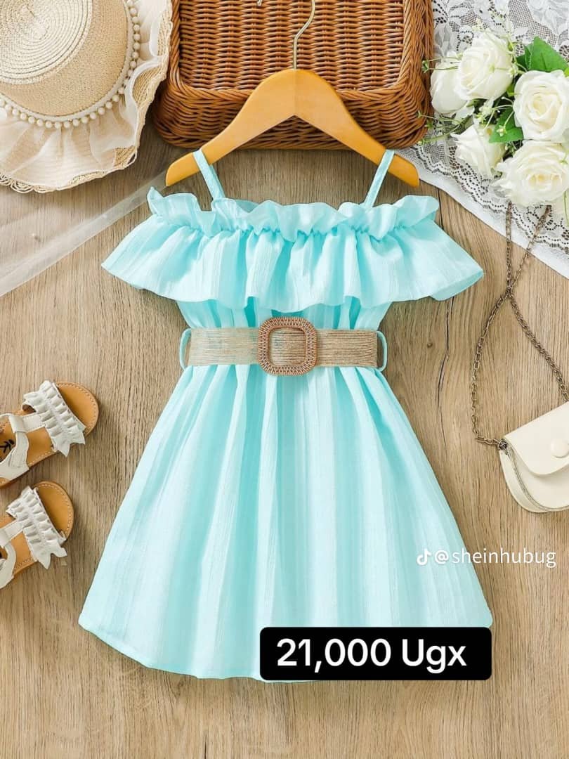 light blue, A-line style dress