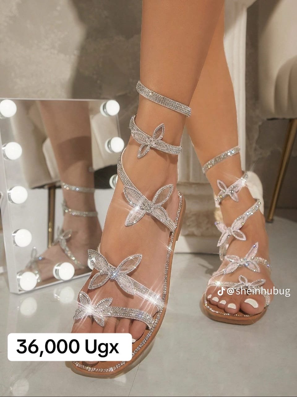 rhinestone butterfly sandals